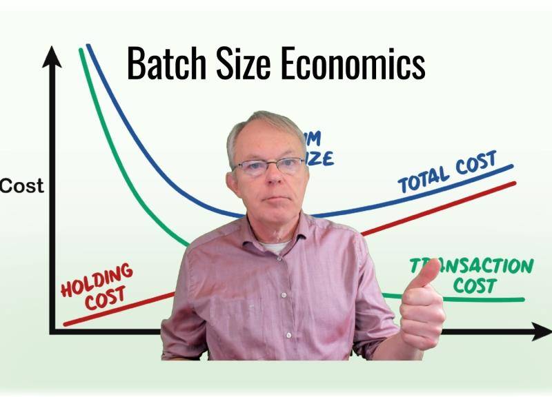 Batch size economics with transaction and holding cost